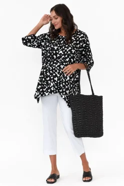 Linen Tops<Hourglass Anya Black Spot Linen Cotton Top