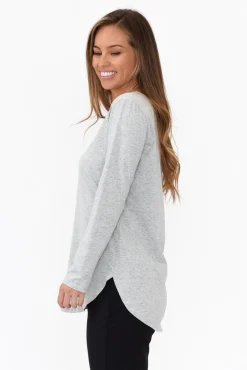 Cotton Tops<Cafe Latte Archer Grey Cotton Long Sleeve Top