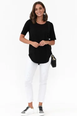 Cotton Tops<Betty Basics Ariana Black Cotton Tee