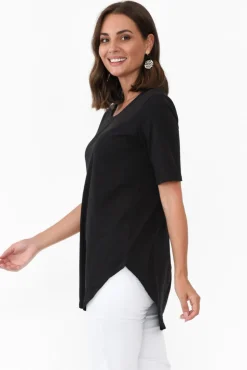 Cotton Tops<Betty Basics Ariana Black Cotton Tee