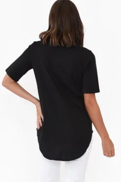 Cotton Tops<Betty Basics Ariana Black Cotton Tee
