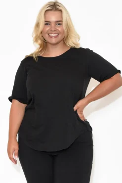 Cotton Tops<Betty Basics Ariana Black Cotton Tee