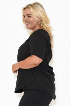 Cotton Tops<Betty Basics Ariana Black Cotton Tee