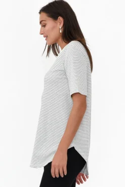 Cotton Tops<Betty Basics Ariana Black Stripe Cotton Tee