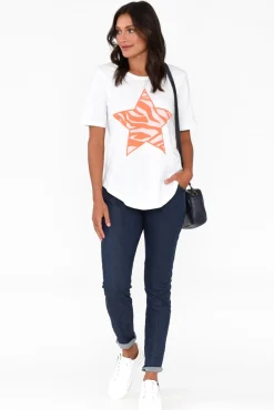 Cotton Tops<Betty Basics Ariana Pink Zebra Star Cotton Tee