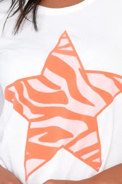 Cotton Tops<Betty Basics Ariana Pink Zebra Star Cotton Tee