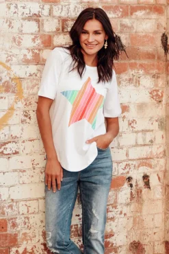 Cotton Tops<Betty Basics Ariana Rainbow Star Cotton Tee