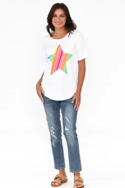 Cotton Tops<Betty Basics Ariana Rainbow Star Cotton Tee
