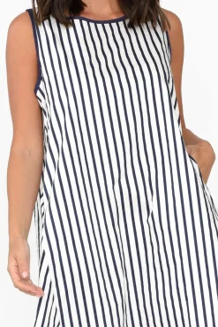 Cotton Dresses<Circ The Label Artemis White Stripe Cotton Dress