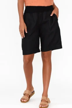 Shorts<Gordon Smith Aster Black Linen Short