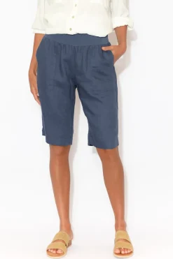 Shorts<Gordon Smith Aster Indigo Linen Short
