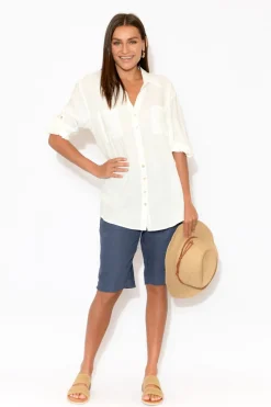 Shorts<Gordon Smith Aster Indigo Linen Short