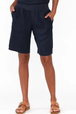 Shorts<Gordon Smith Aster Navy Linen Short
