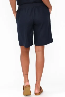 Shorts<Gordon Smith Aster Navy Linen Short