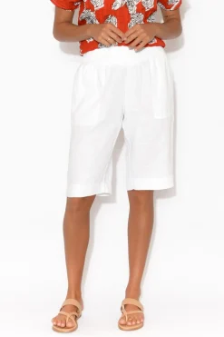 Shorts<Gordon Smith Aster White Linen Short