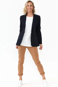 Jackets<365 Days Audra Navy Fitted Stretch Blazer