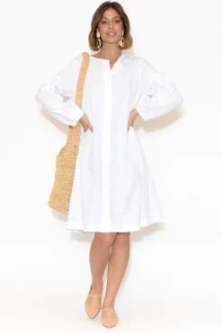 Cotton Dresses<Foil Austin White Cotton Shirt Dress