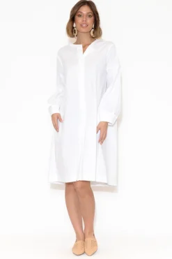 Cotton Dresses<Foil Austin White Cotton Shirt Dress