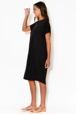 Below Knee Dresses<Tani Ava Black Micro Modal Shift Dress