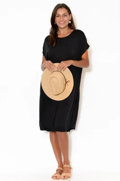 Below Knee Dresses<Tani Ava Black Micro Modal Shift Dress