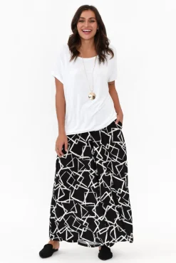 Pants<Silver Wishes Baker Black Geo Wide Leg Pant