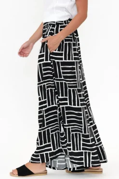 Pants<Silver Wishes Baker Black Stripe Wide Leg Pant