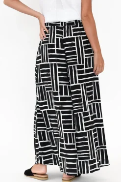 Pants<Silver Wishes Baker Black Stripe Wide Leg Pant