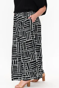 Pants<Silver Wishes Baker Black Stripe Wide Leg Pant