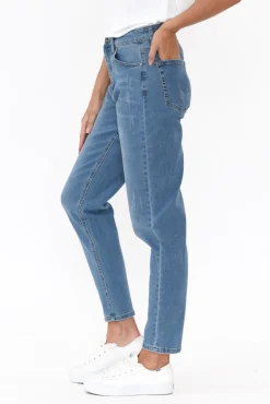 Jeans<Threadz Barbara Blue Cotton Jean