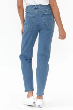 Jeans<Threadz Barbara Blue Cotton Jean