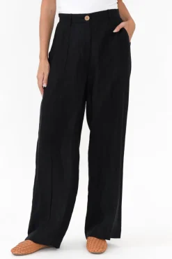 Pants<Eadie Lifestyle Barton Black Linen Pant