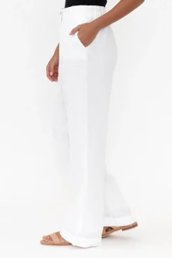 Pants<Eadie Lifestyle Barton White Linen Pant
