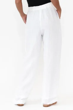 Pants<Eadie Lifestyle Barton White Linen Pant