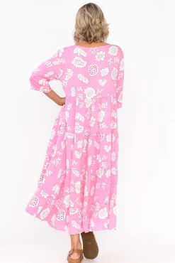 Maxi Dresses<Pq Becker Candy Pink Abstract Maxi Dress