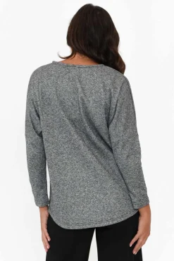 Cotton Tops<Clarity Bentley Grey Cotton Zip Top