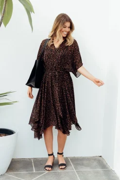 Maxi Dresses<Fate Becker Beside You Brown Animal Dress