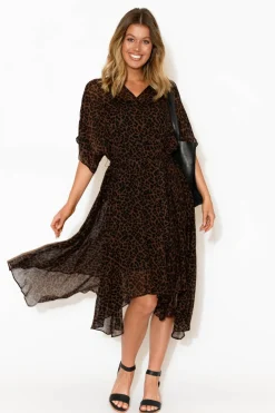 Maxi Dresses<Fate Becker Beside You Brown Animal Dress