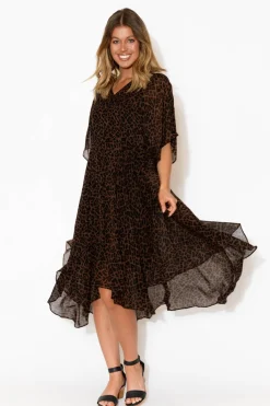 Maxi Dresses<Fate Becker Beside You Brown Animal Dress