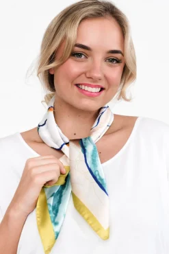 Scarves<Zoda Bess Chartreuse Satin Square Scarf