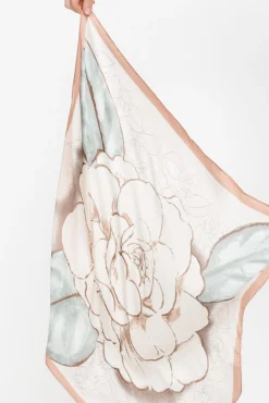 Scarves<Zoda Bess Taupe Satin Square Scarf