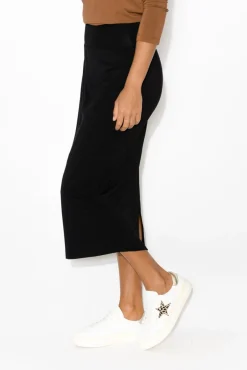 Skirts<Lou Lou Black Bamboo Maxi Tube Skirt
