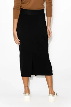 Skirts<Lou Lou Black Bamboo Maxi Tube Skirt