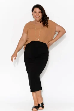 Skirts<Lou Lou Black Bamboo Maxi Tube Skirt