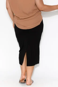 Skirts<Lou Lou Black Bamboo Maxi Tube Skirt