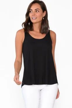Sleeveless Tops<Bamboo Body Black Bamboo Relaxed Singlet