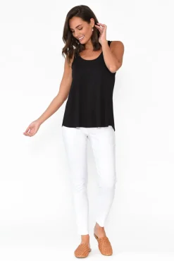 Sleeveless Tops<Bamboo Body Black Bamboo Relaxed Singlet