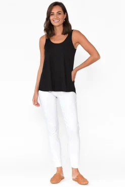 Sleeveless Tops<Bamboo Body Black Bamboo Relaxed Singlet