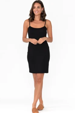 Bamboo Dresses<PQ Black Bamboo Slip Dress