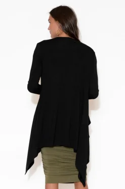 Cardigans<Bamboo Body Black Bamboo Waterfall Cardigan