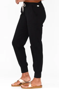 Pants<One Ten Willow Black Cotton Everyday Tie Pant